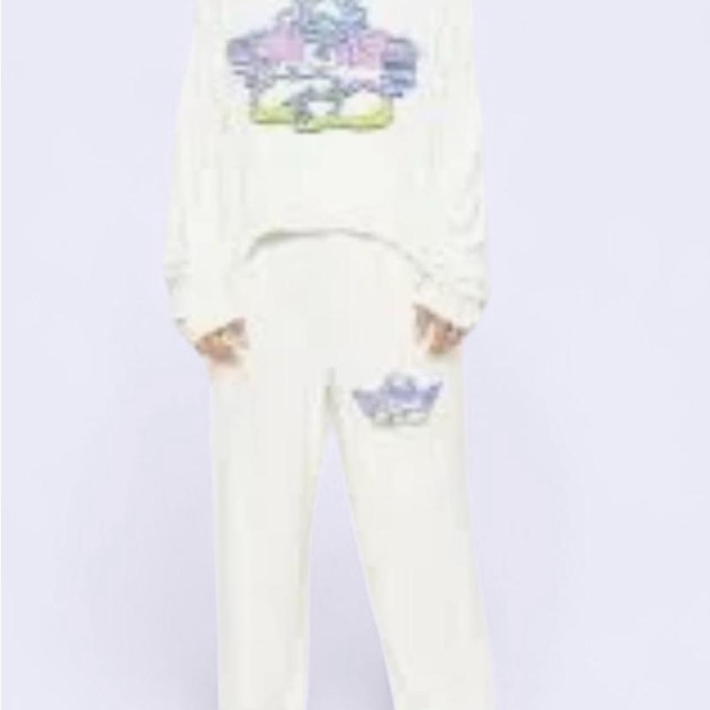 Boys Lie White Track Pants with Graphic Design